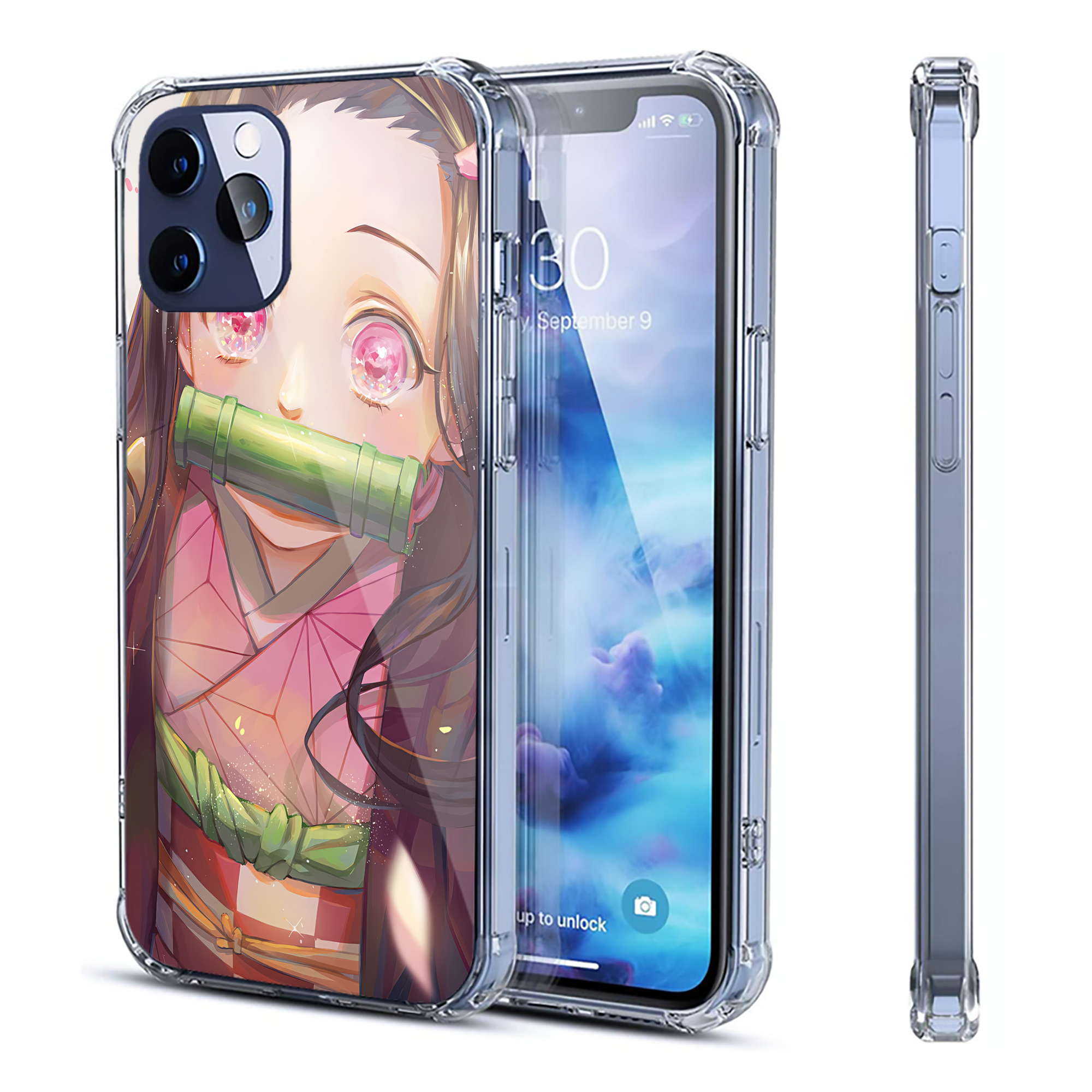 （画像用） 鬼滅の刃（きめつのやいば）竈門 禰󠄀豆子／かまど ねずこ Kamado Nezuko 【iPhone 12シリーズ対応】透明スマホケース（クリアソフトケース）